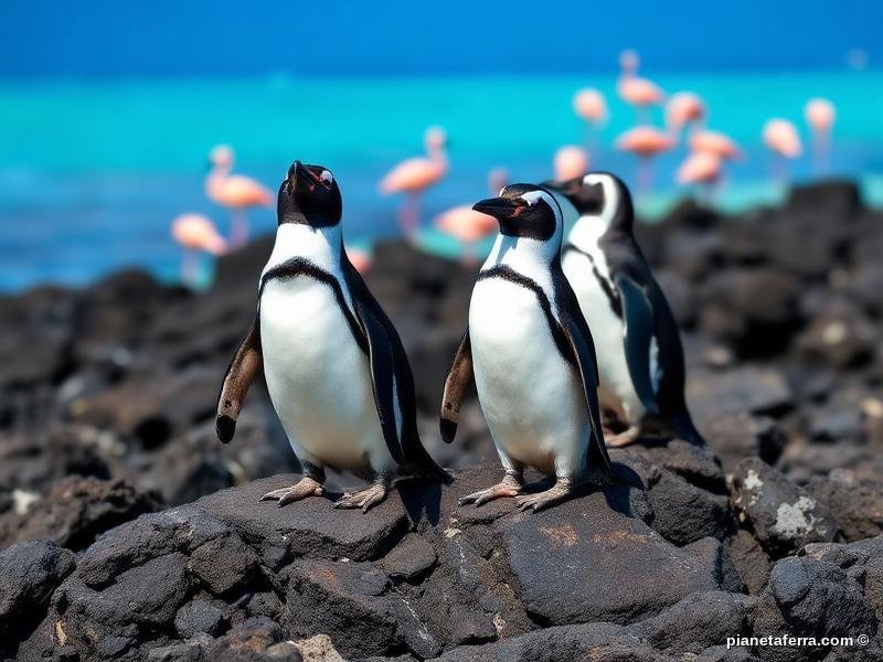 Pinguini delle Galápagos a Isabela