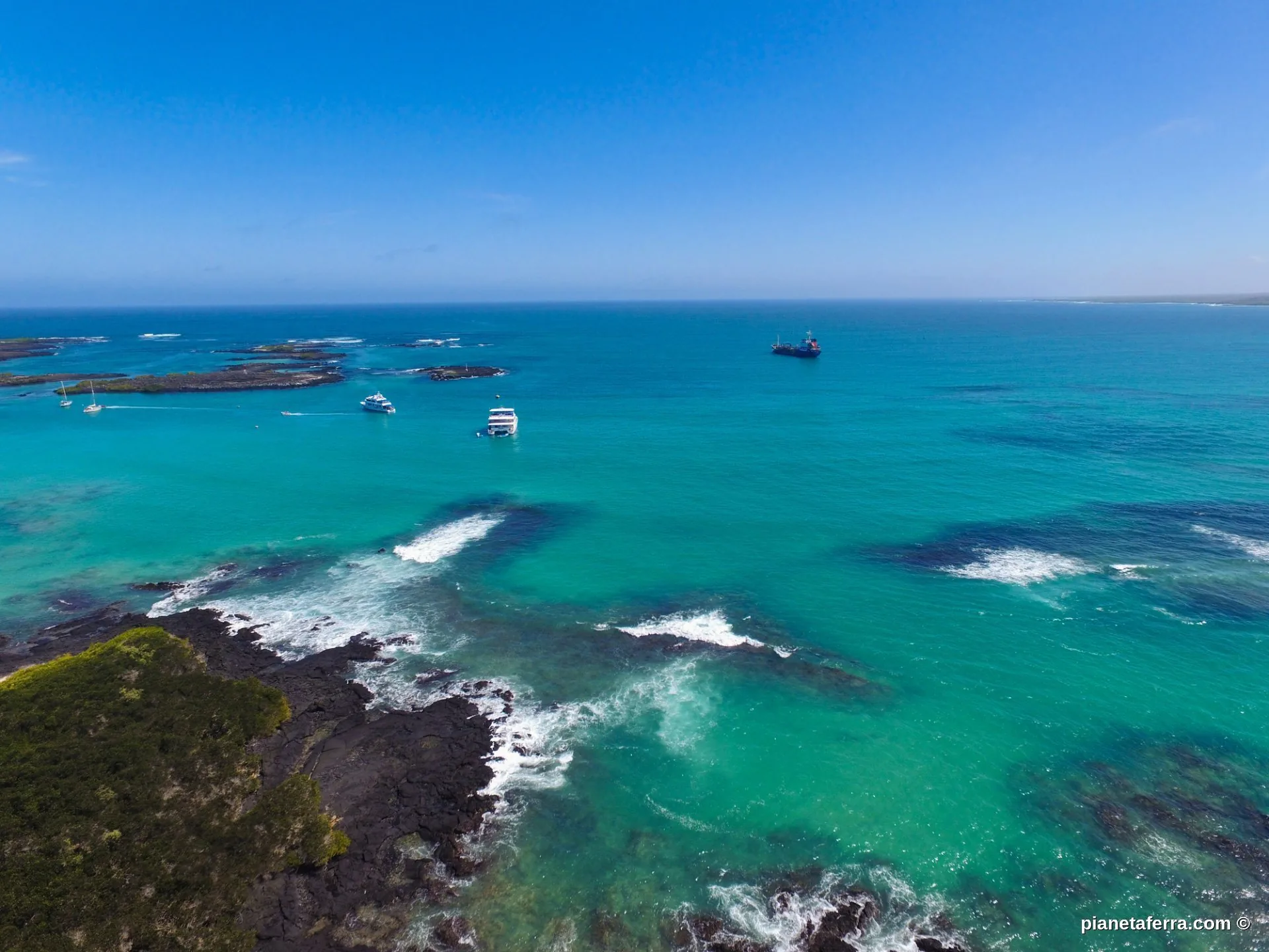 Vista aerea dell'isola di Isabela, Galapagos