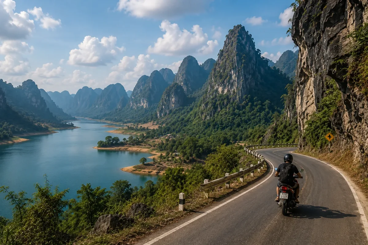 In scooter lungo il Thakhek Loop tra le montagne carsiche del Laos