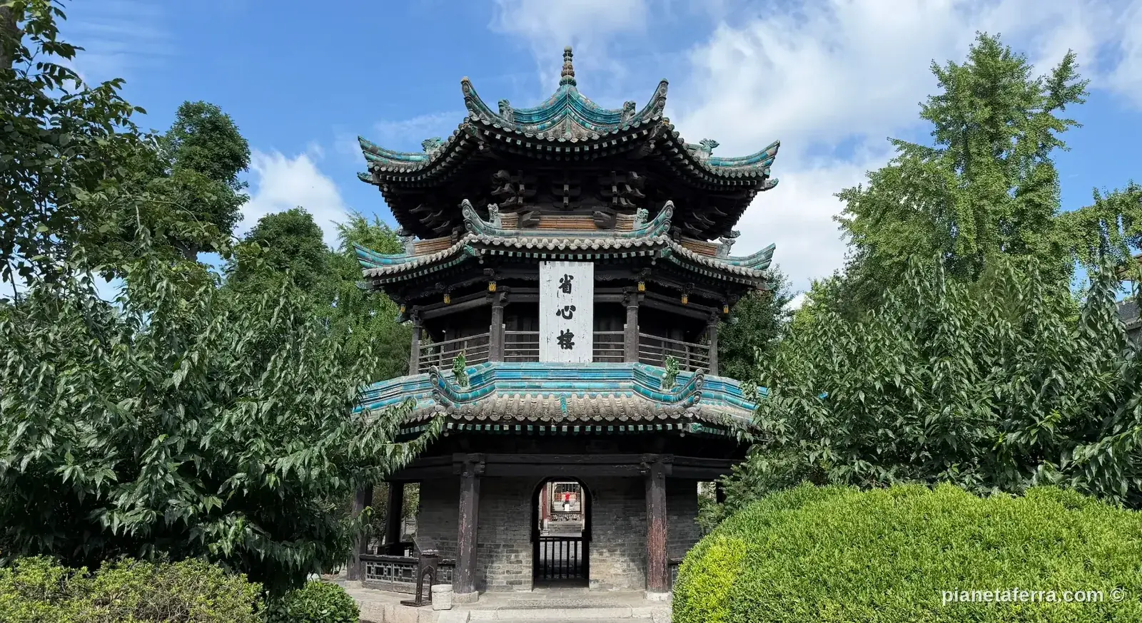 La Grande Moschea di Xi'an in Cina, cortile e architettura tradizionale
