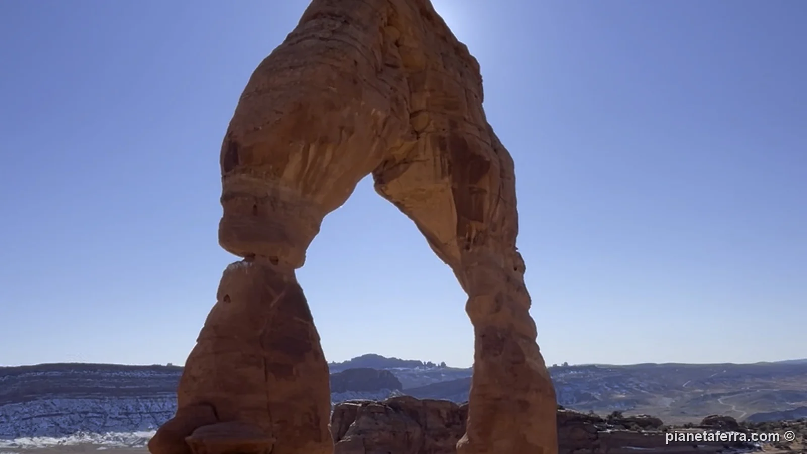 Il Delicate Arch nel parco di Arches, nello Utah, a febbraio 2022
