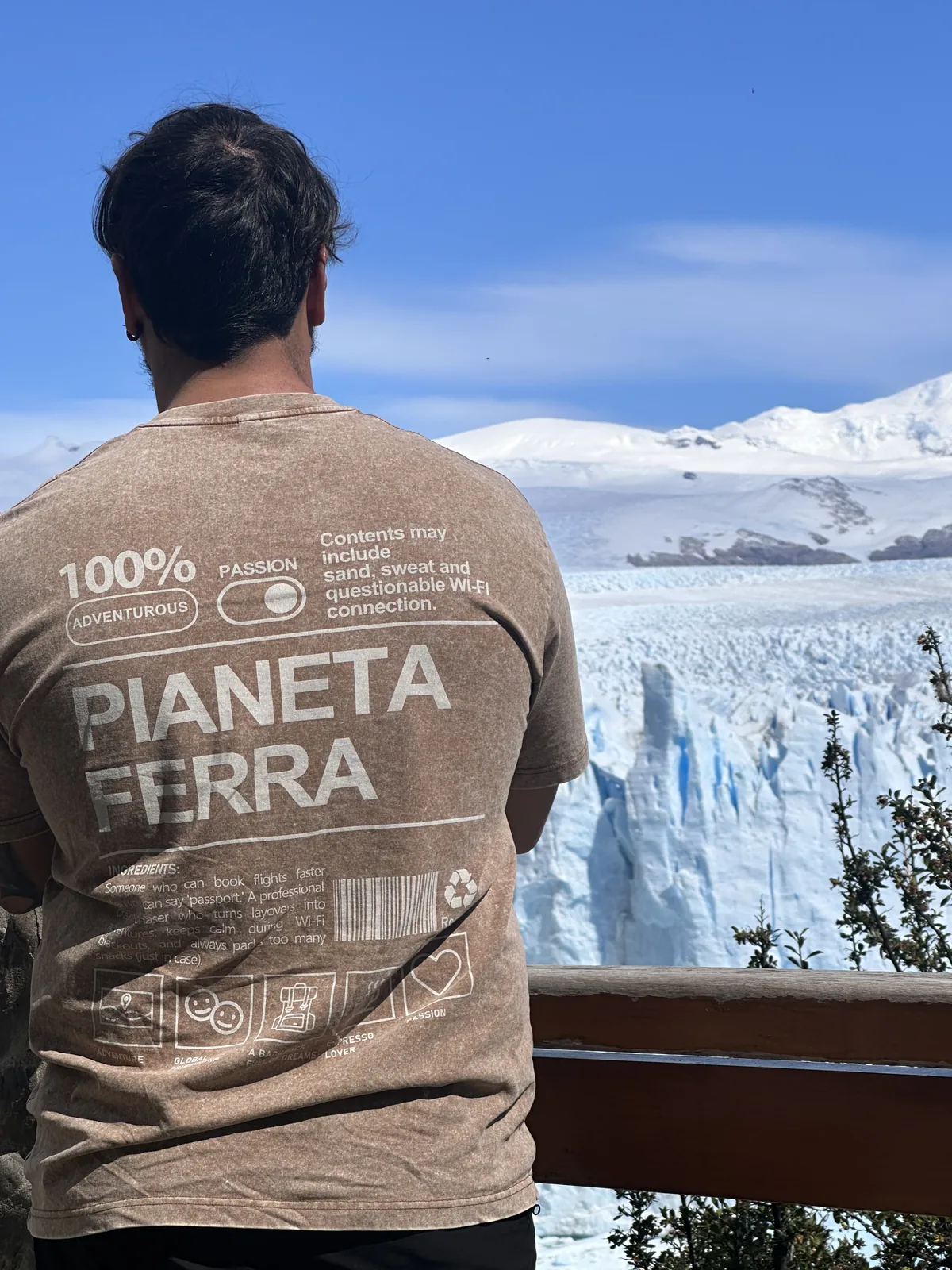 Davanti al fronte del Perito Moreno dalle passerelle del parco